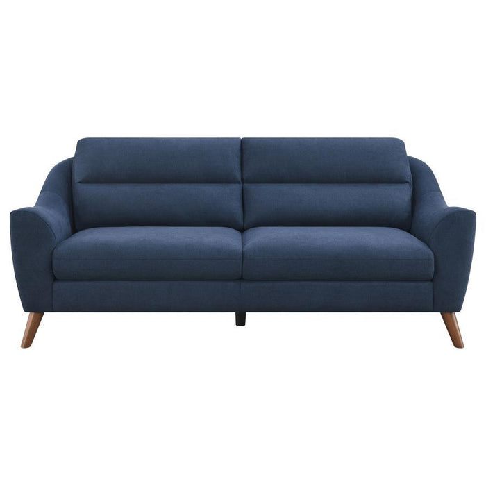 Gano - Sloped Arm Upholstered Sofa - Navy Blue Sacramento Furniture Store Furniture store in Sacramento