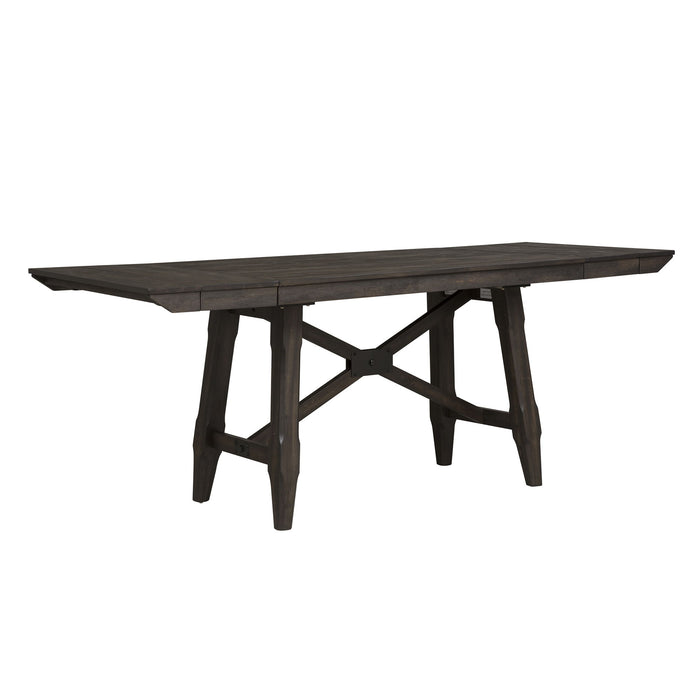 Double Bridge - Trestle Table Set - Dark Brown