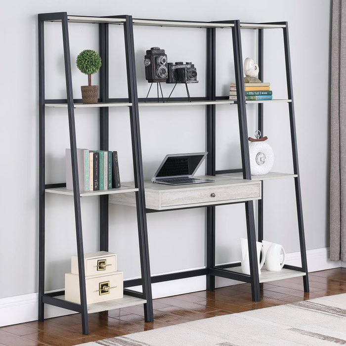 Pinckard - 3 Piece Ladder Desk Set - Gray Stone And Black Sacramento Furniture Store Furniture store in Sacramento