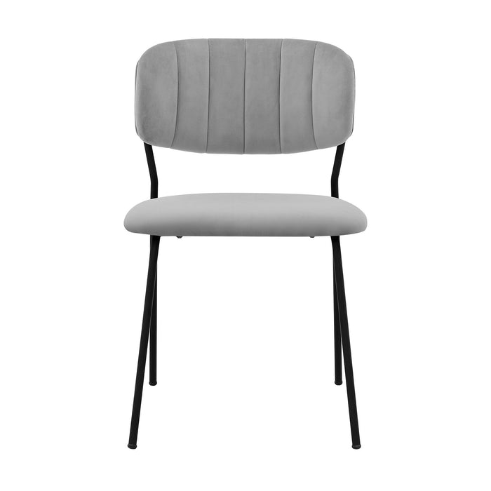 Carlo - Velvet And Metal Dining Room Chairs (Set of 2) - Gray