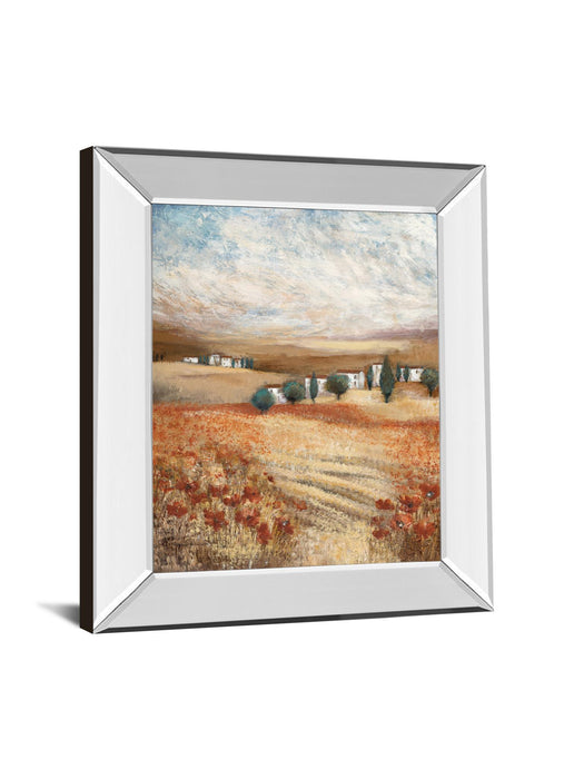 Hilltown Lanscanadian Art Prints Inc. E Il By Rosie Abrahams - Mirror Framed Print Wall Art - Beige