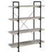 Delray - 4-Tier Open Shelving Bookcase - Gray Driftwood And Black Sacramento Furniture Store Furniture store in Sacramento