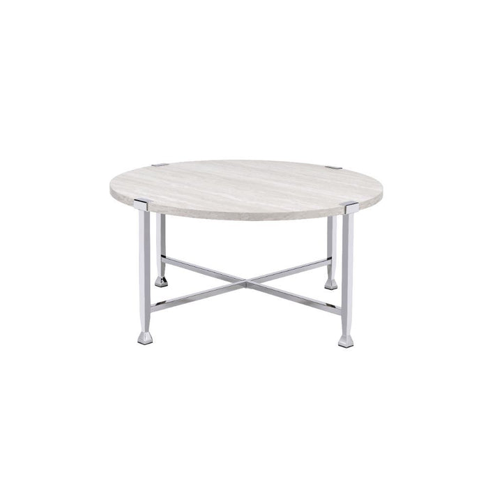 Brecon - Coffee Table - White Oak & Chrome Sacramento Furniture Store Furniture store in Sacramento