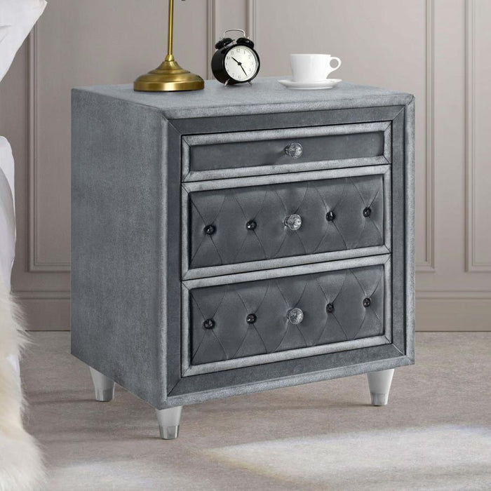 Antonella - 3-Drawer Upholstered Nightstand Sacramento Furniture Store Furniture store in Sacramento