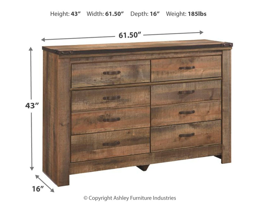 Trinell - Brown Dark - Six Drawer Dresser - 61.34" X 15.98" X 42.99" Sacramento Furniture Store Furniture store in Sacramento