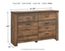 Trinell - Brown Dark - Six Drawer Dresser - 61.34" X 15.98" X 42.99" Sacramento Furniture Store Furniture store in Sacramento