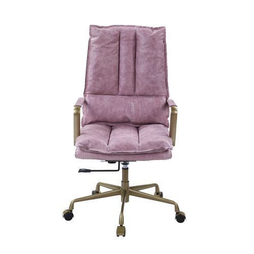 Tinzud - Office Chair - Pink Top Grain Leather Sacramento Furniture Store Furniture store in Sacramento