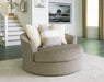 Creswell - Stone - Oversized Swivel Accent Chair Sacramento Furniture Store Furniture store in Sacramento