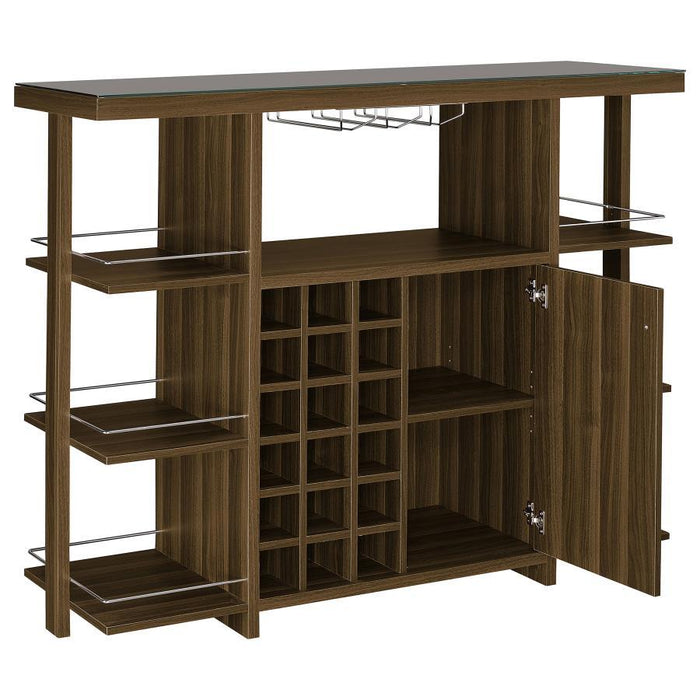 Evelio - Bar Unit With Wine Bottle Storage - Walnut Sacramento Furniture Store Furniture store in Sacramento