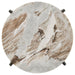 Noemie - Round Accent Table With Marble Top - White And Gunmetal Sacramento Furniture Store Furniture store in Sacramento