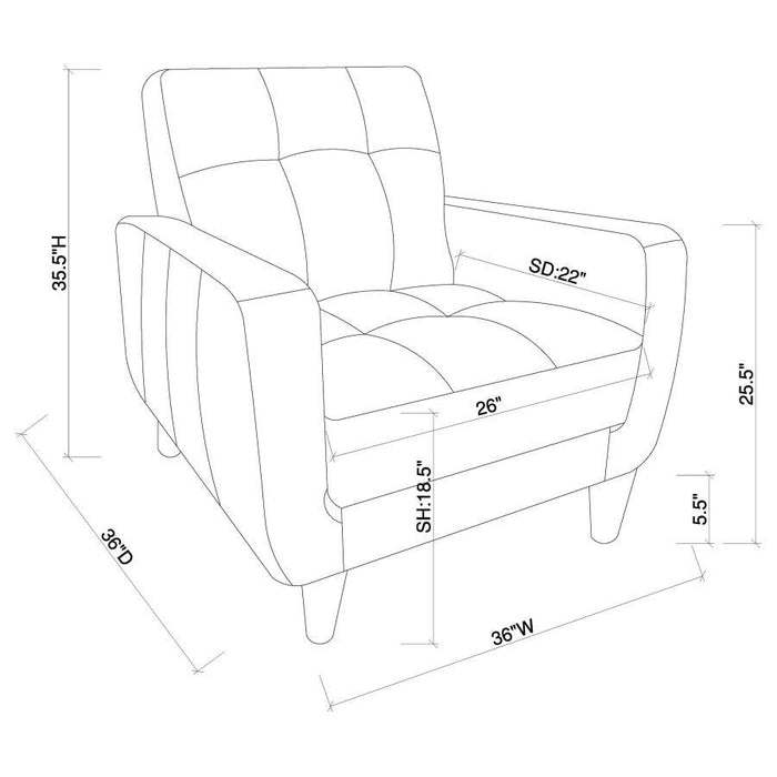 Aaron - Padded Seat Accent Chair - Black Sacramento Furniture Store Furniture store in Sacramento