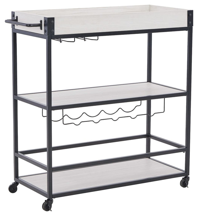 Bayflynn - White / Black - Bar Cart Sacramento Furniture Store Furniture store in Sacramento