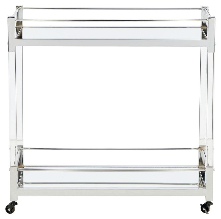 Chaseton - Clear / Silver Finish - Bar Cart Sacramento Furniture Store Furniture store in Sacramento