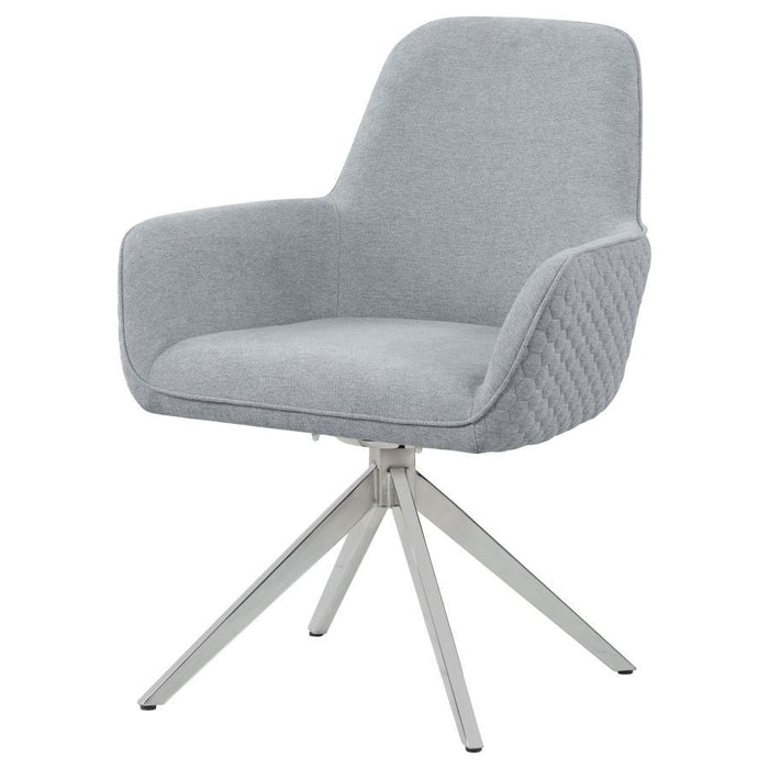 Abby - Flare Arm Side Chair - Light Gray And Chrome Sacramento Furniture Store Furniture store in Sacramento