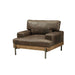 Silchester - Chair - Oak & Distress Chocolate Top Grain Leather Sacramento Furniture Store Furniture store in Sacramento