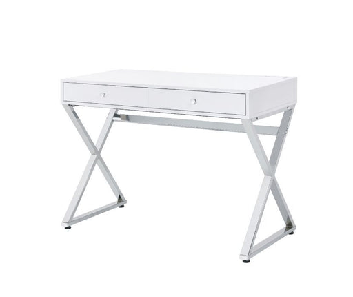 Coleen - Desk - White & Chrome Finish Sacramento Furniture Store Furniture store in Sacramento