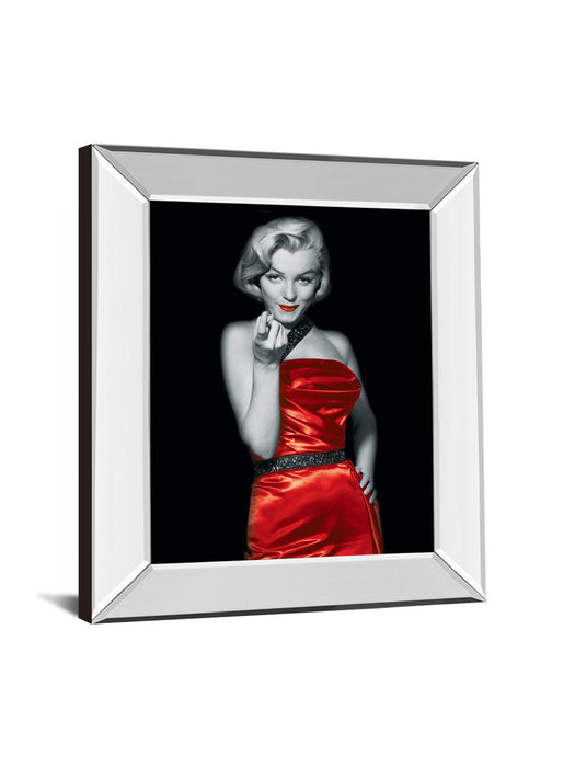 Lady In Red 2 By Chelsea Collection - Mirror Framed Print Wall Art - Red