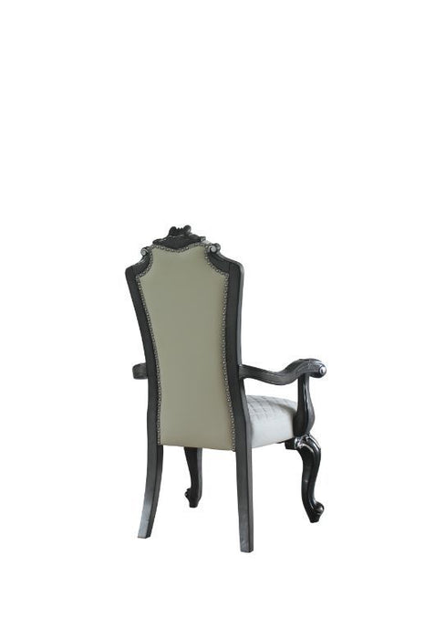 House - Delphine - Chair (Set of 2) - Two Tone Ivory Fabric, Beige PU & Charcoal Finish Sacramento Furniture Store Furniture store in Sacramento