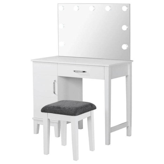 Elijah - Vanity Set With Led Lights - White And Dark Gray Sacramento Furniture Store Furniture store in Sacramento