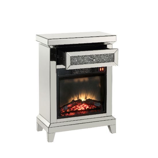 Noralie - Fireplace - Pearl Silver - 35" Sacramento Furniture Store Furniture store in Sacramento