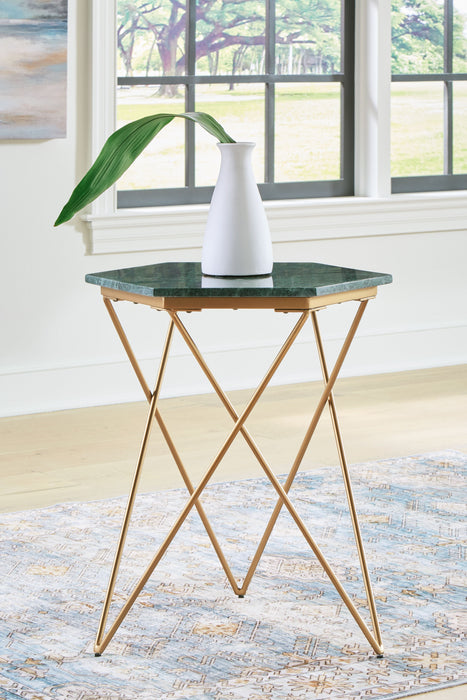 Engelton - Green / Gold - Accent Table Sacramento Furniture Store Furniture store in Sacramento