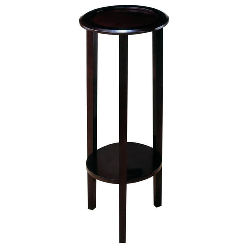 Kirk - Round Accent Table With Bottom Shelf - Espresso Sacramento Furniture Store Furniture store in Sacramento