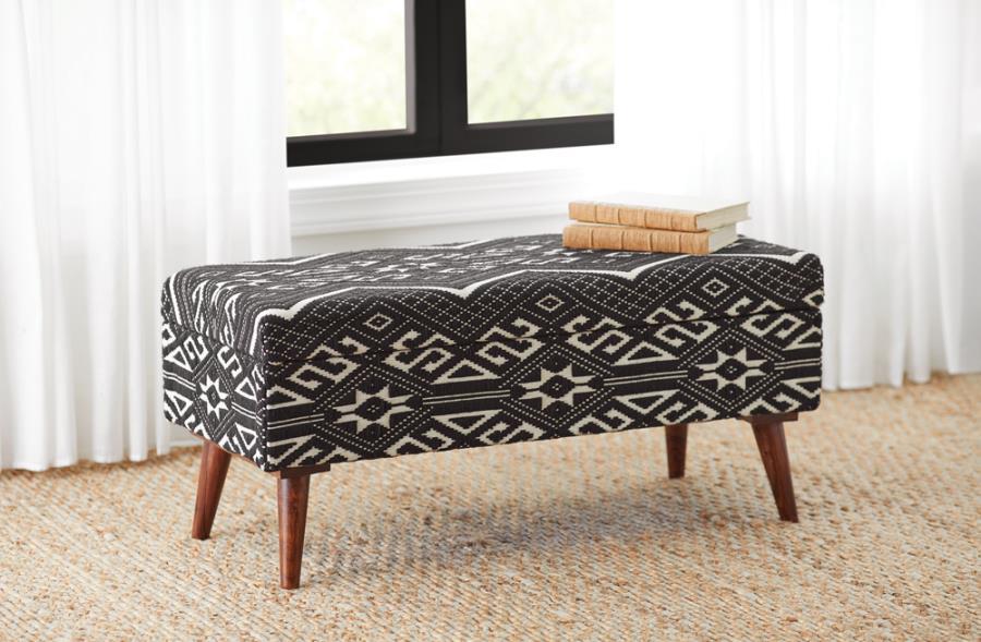 Cababi - Upholstered Storage Bench - Black And White Sacramento Furniture Store Furniture store in Sacramento