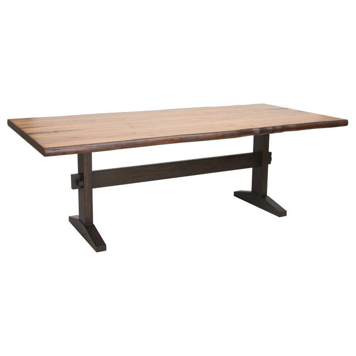 Bexley - Live Edge Trestle Dining Table - Natural Honey And Espresso Sacramento Furniture Store Furniture store in Sacramento