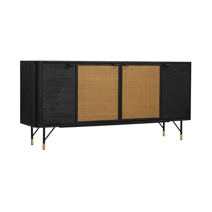 Saratoga - Sideboard Buffet With Rattan - Black Acacia