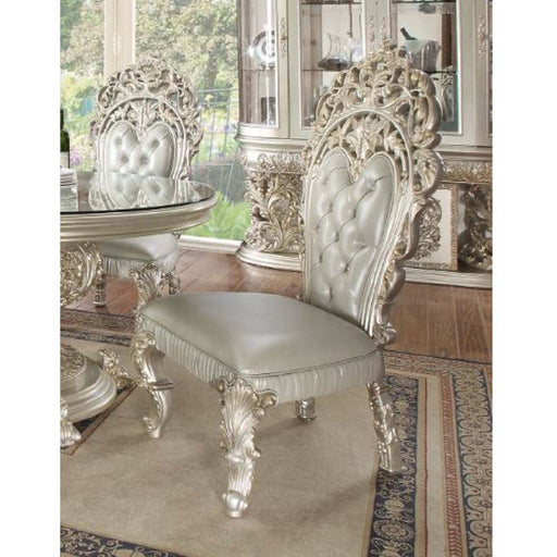 Sandoval - Side Chair (Set of 2) - Beige PU & Champagne Finish Sacramento Furniture Store Furniture store in Sacramento