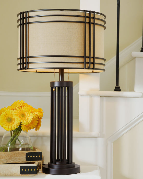 Hanswell - Dark Brown - Metal Table Lamp Sacramento Furniture Store Furniture store in Sacramento