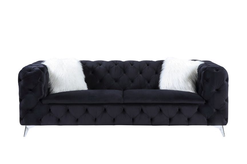 Phifina - Sofa - Black Velvet Sacramento Furniture Store Furniture store in Sacramento