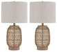 Orenman - Light Brown - Rattan Table Lamp (Set of 2) Sacramento Furniture Store Furniture store in Sacramento