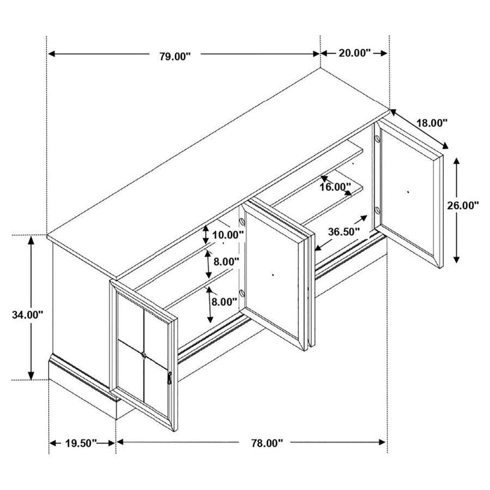 Brockway - 4-Door Dining Sideboard Buffet Cabinet