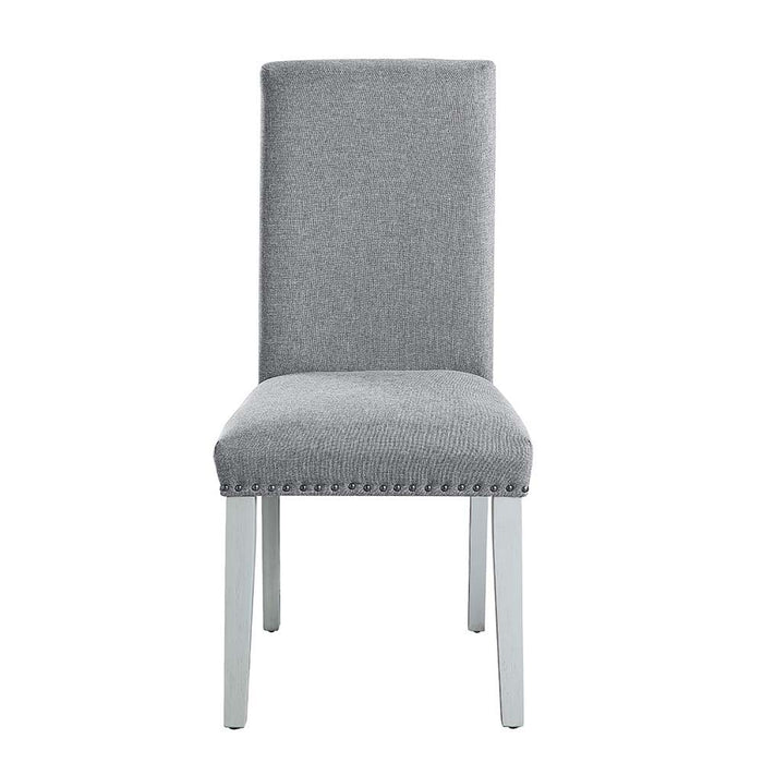 Lanton - Side Chair (Set of 2) - Gray Linen & Antique White Finish Sacramento Furniture Store Furniture store in Sacramento