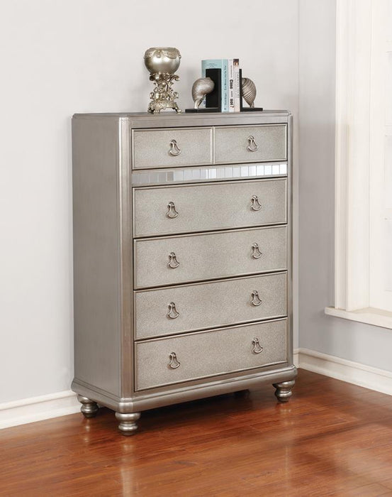 Bling Game - 6-Drawer Chest - Metallic Platinum Sacramento Furniture Store Furniture store in Sacramento