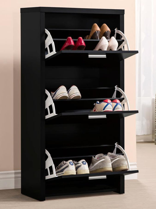 Vivian - 3-Drawer Shoe Cabinet - Black Sacramento Furniture Store Furniture store in Sacramento