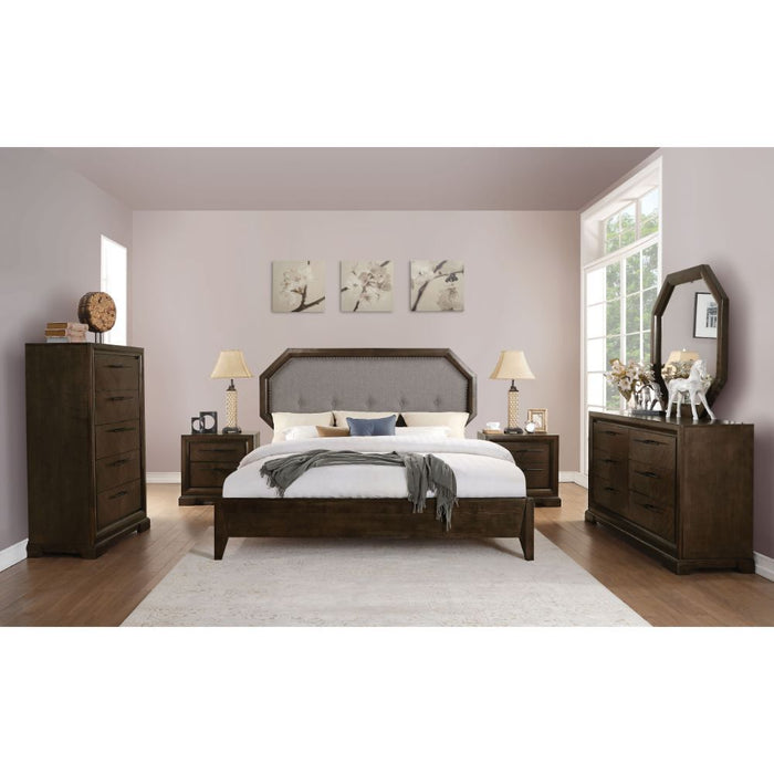 Selma - Queen Bed - Light Gray Fabric & Tobacco Sacramento Furniture Store Furniture store in Sacramento