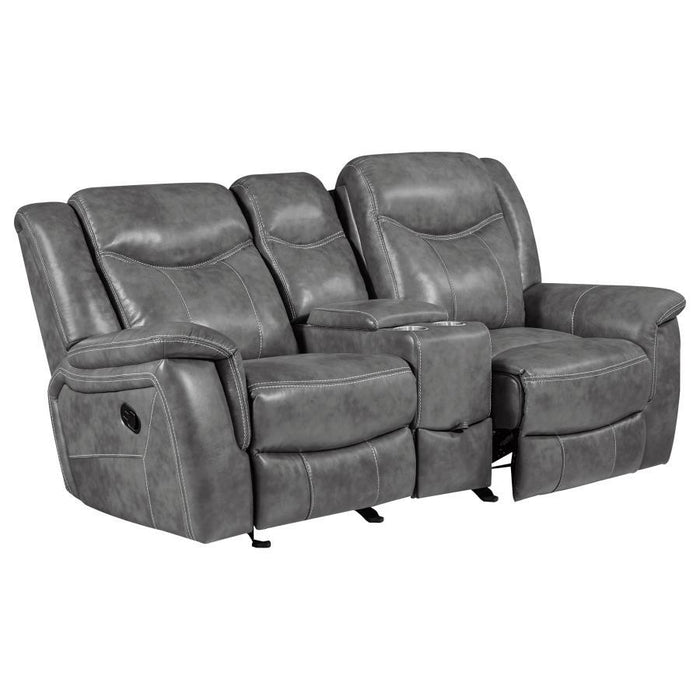 Conrad - Upholstered Motion Loveseat - Cool Gray Sacramento Furniture Store Furniture store in Sacramento