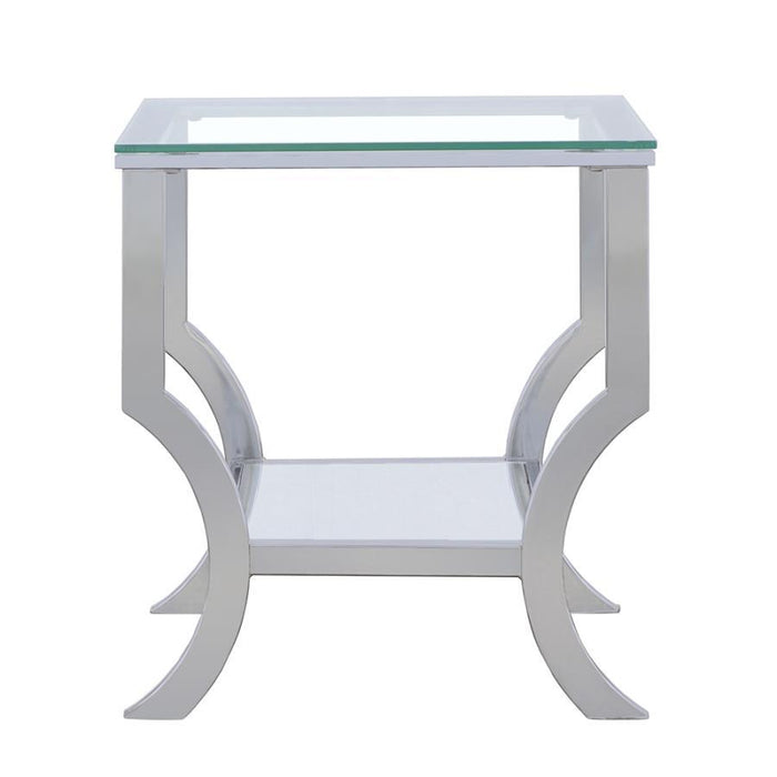 Saide - Square End Table With Mirrored Shelf - Chrome Sacramento Furniture Store Furniture store in Sacramento