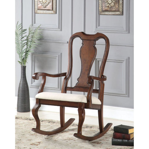 Sheim - Rocking Chair - Beige Fabric & Cherry Sacramento Furniture Store Furniture store in Sacramento
