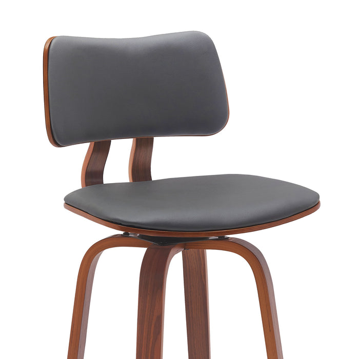 Pico - Swivel Walnut Wood Faux Leather Stool