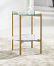 Wynora - White / Gold - Round End Table Sacramento Furniture Store Furniture store in Sacramento