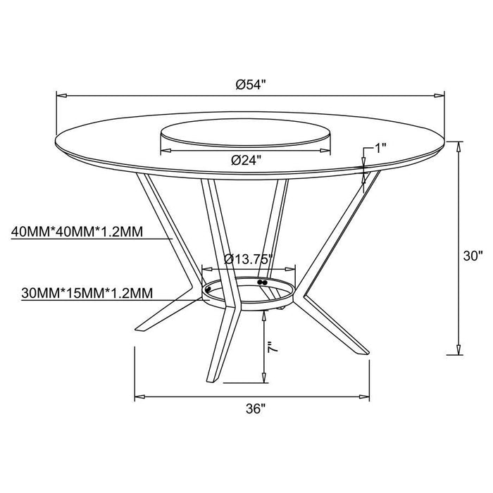 Abby - Round Dining Table With Lazy Susan - White And Chrome Sacramento Furniture Store Furniture store in Sacramento