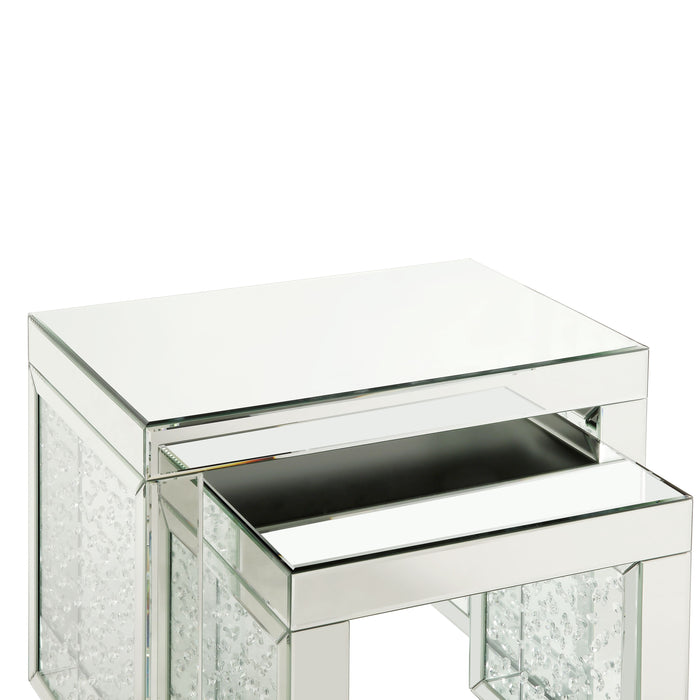 Nysa - Accent Table - Mirrored & Faux Crystals Inlay - 16" Sacramento Furniture Store Furniture store in Sacramento