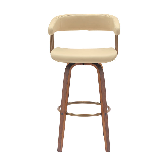 Topanga - Swivel Walnut Wood Stool