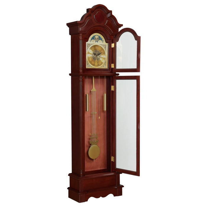 Diggory - Grandfather Clock - Brown Red And Clear Sacramento Furniture Store Furniture store in Sacramento