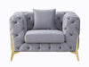 Jelanea - Chair - Gray Velvet & Gold Finish Sacramento Furniture Store Furniture store in Sacramento