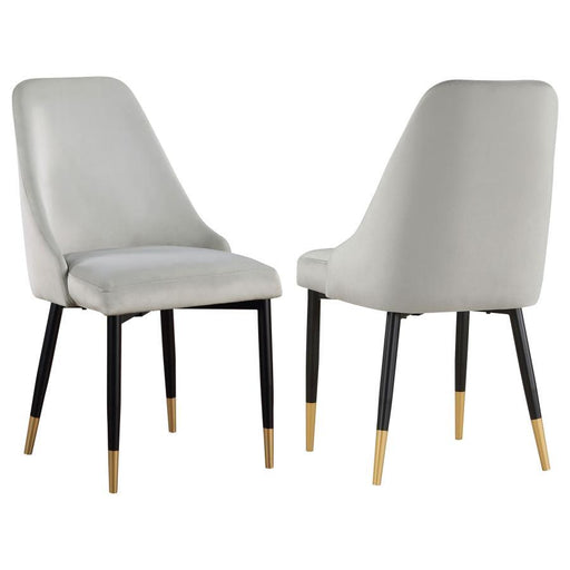 Gabrielle - Upholstered Solid Back Dining Side Chair (Set of 2) - Gray And Black Sacramento Furniture Store Furniture store in Sacramento