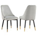 Gabrielle - Upholstered Solid Back Dining Side Chair (Set of 2) - Gray And Black Sacramento Furniture Store Furniture store in Sacramento